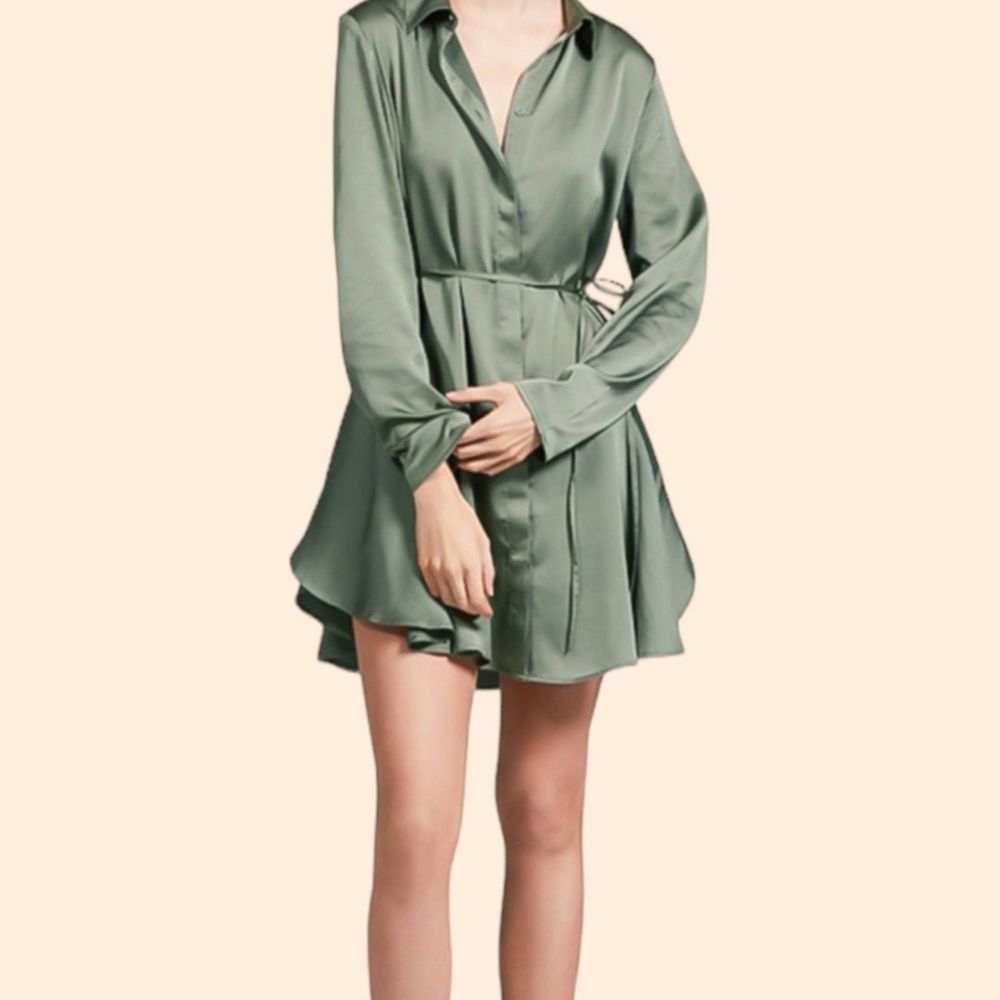 The Fifth Label Green Satin Mini Dress
